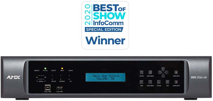 AMX Enova DVX получил InfoComm 2020 Connected Best of Show