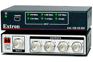 Extron DA4 12G HD-SDI — на 300 м со скоростью до 11,88 Гбит/с