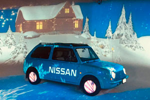 Пабло завелся не на шутку: мэппинг на ретроавтомобиль Nissan Pao