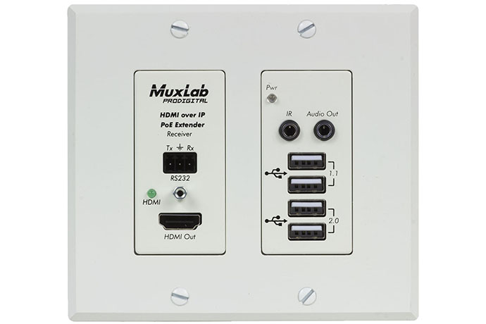Ассортимент IP-решений MuxLab пополнил настенный ресивер с USB