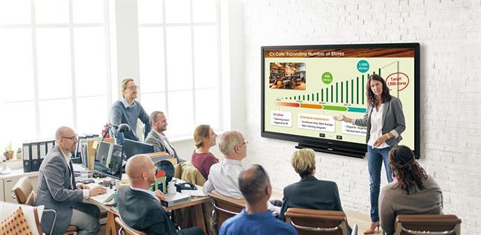Добавлены кнопки конфиденциальности в дисплеи Sharp Big Pad