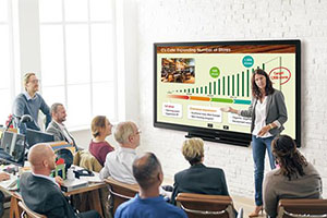 Добавлены кнопки конфиденциальности в дисплеи Sharp Big Pad