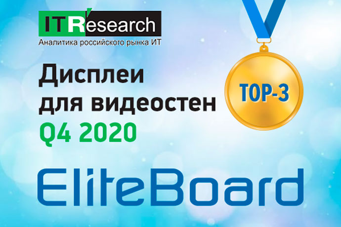 EliteBoard вошла в Тop-3 поставщиков ЖК-дисплеев для видеостен